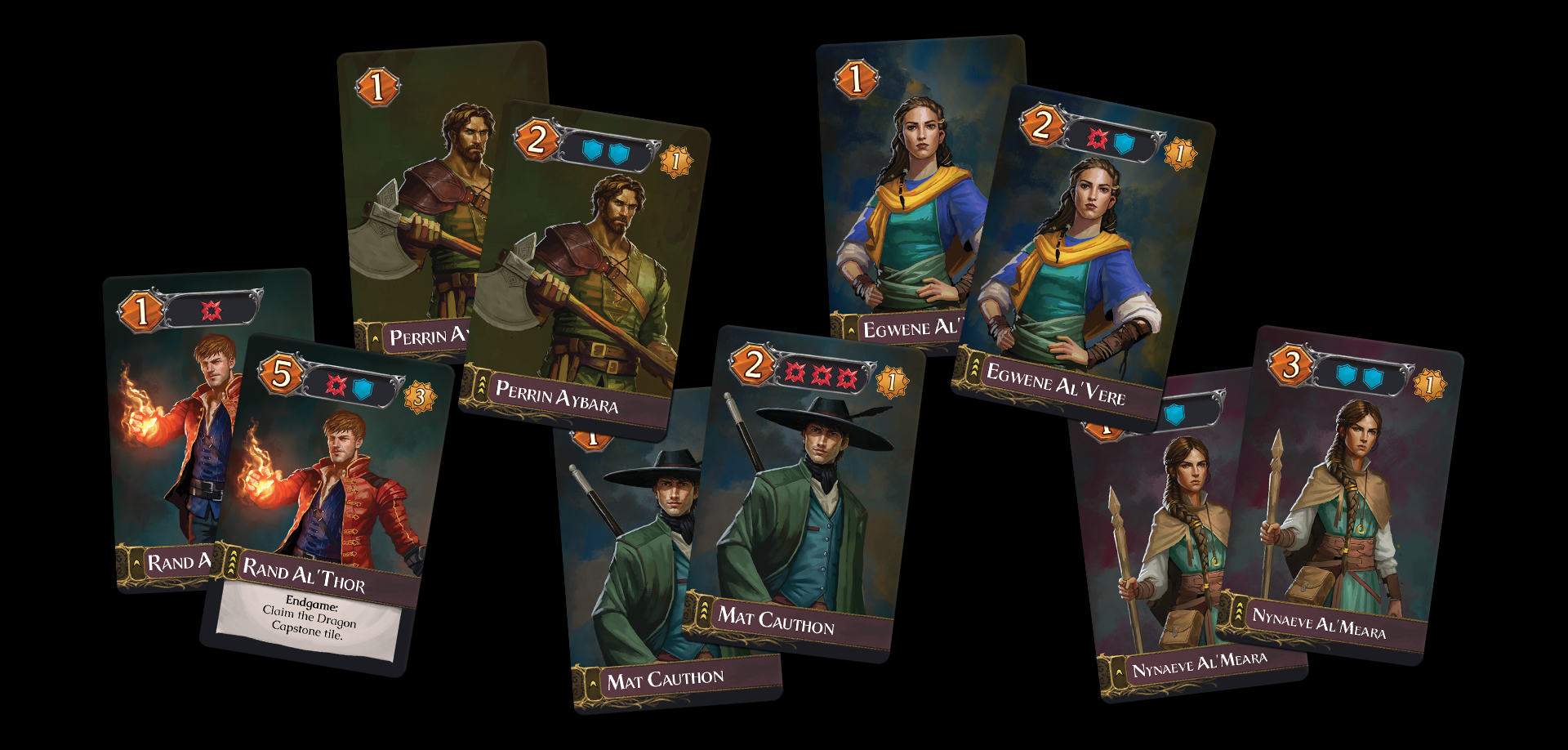 Upgraded character cards